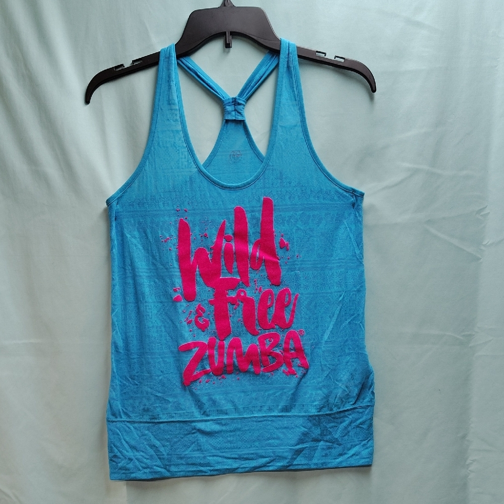 Zumba Fitness Blue Backless Sleeveless Tank Top